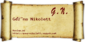 Güns Nikolett névjegykártya